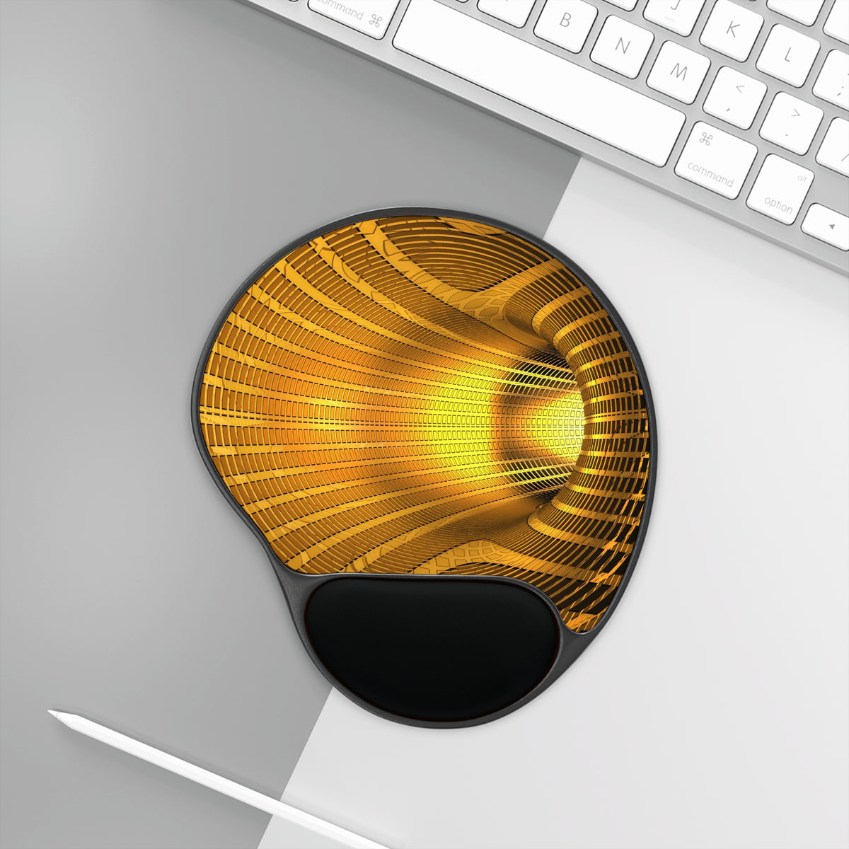 Golden Vortex Mouse Pad With Wrist Rest