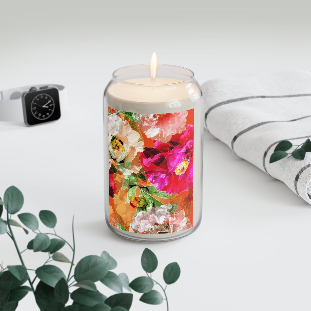 Floral Peony Soy Candle 13.75oz — Scented Decorative Jar Candle