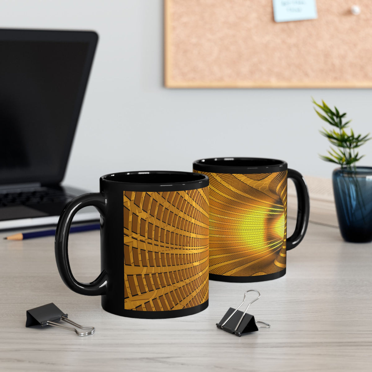 Golden Vortex Black Mug (11oz, 15oz)
