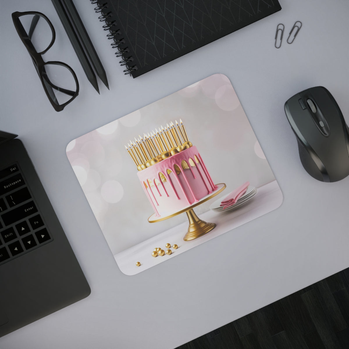 Candle Pink Melt Desk Mouse Pad