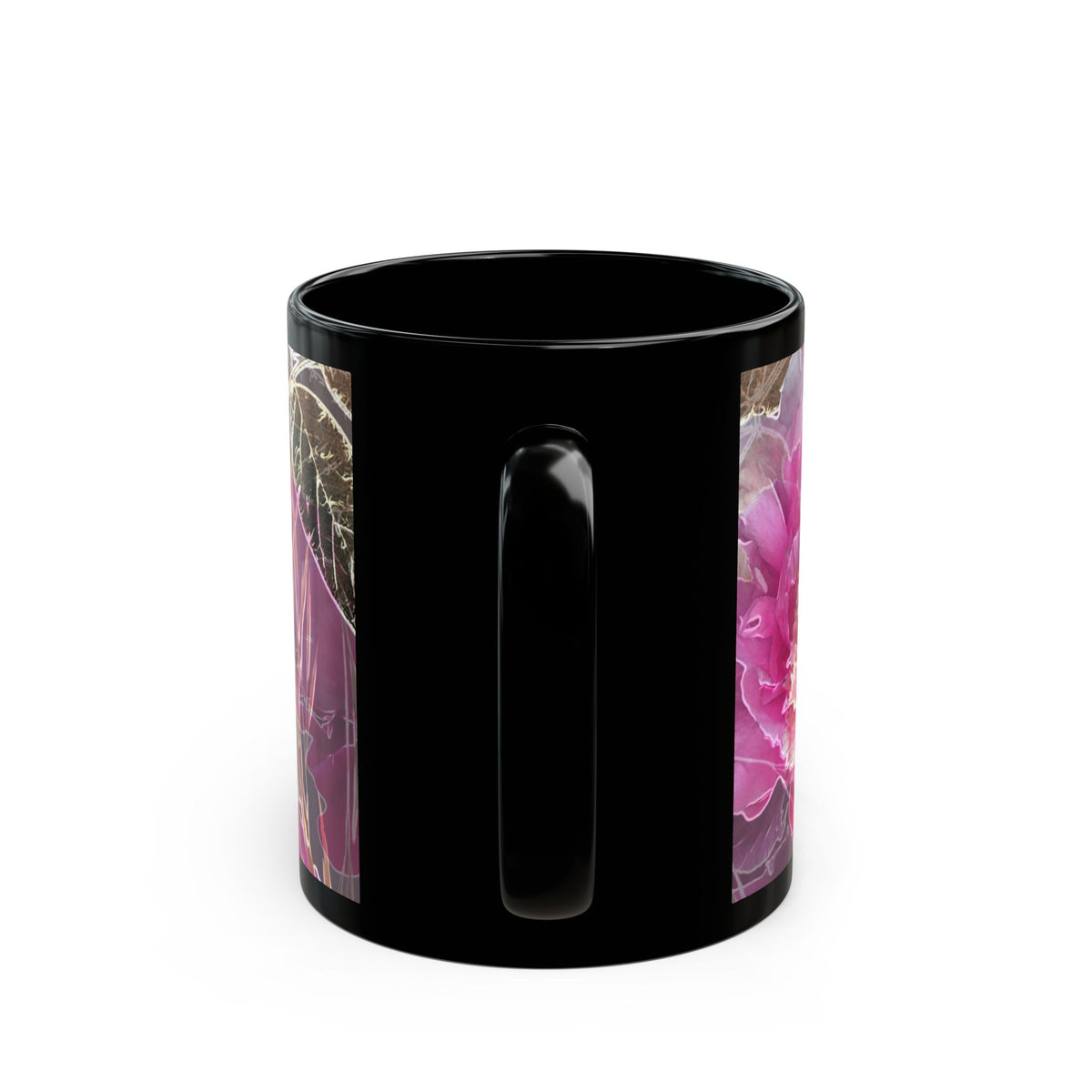 Radiant Petal Black Mug (11oz, 15oz)