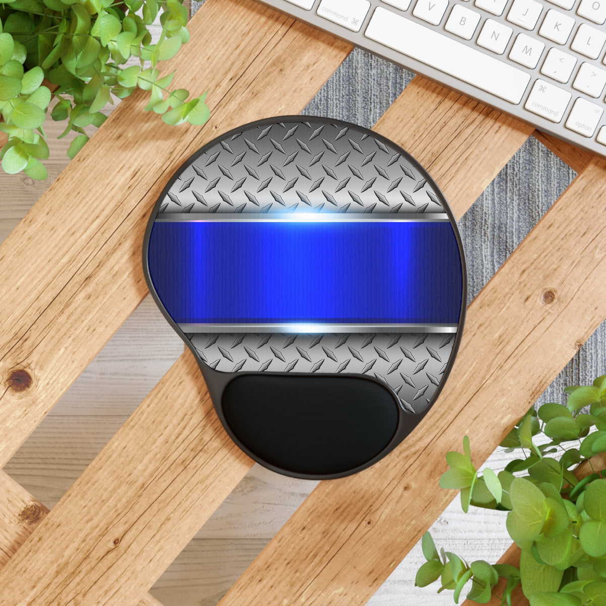 Blue Steel Mouse Pad With Wrist Rest