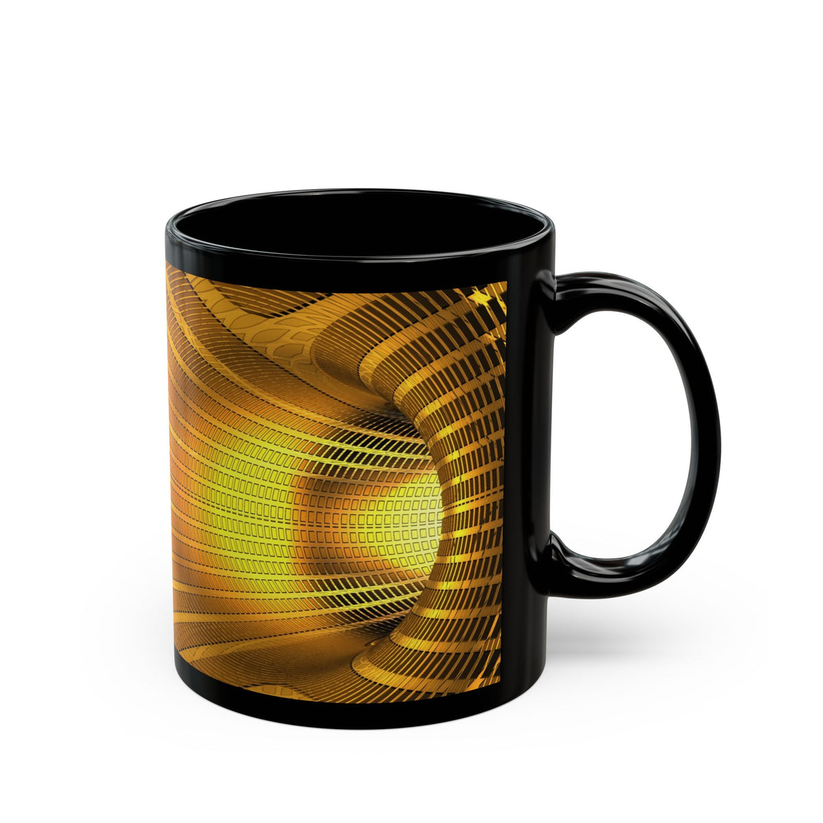 Golden Vortex Black Mug (11oz, 15oz)