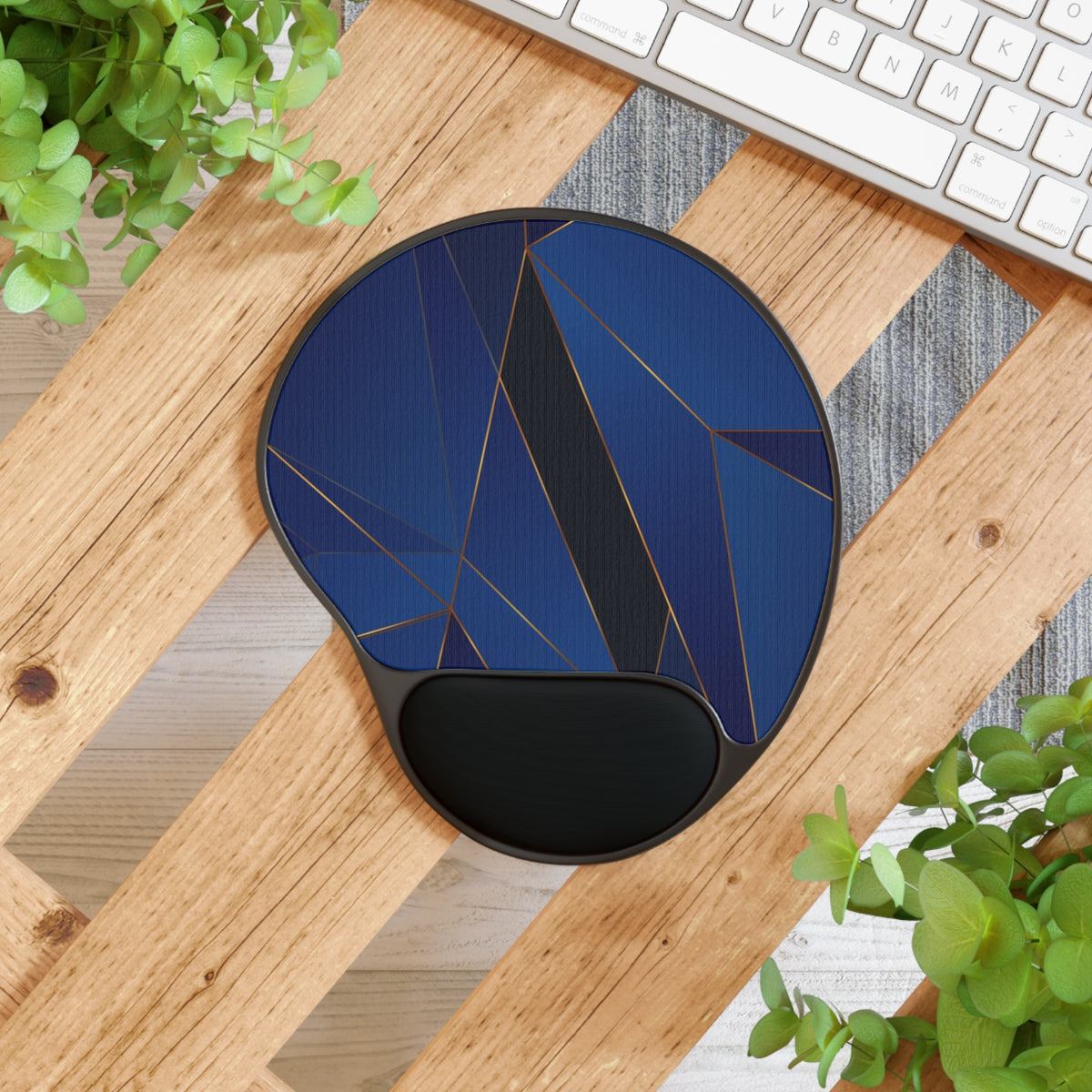 Midnight Blue Mouse Pad With Wrist Rest