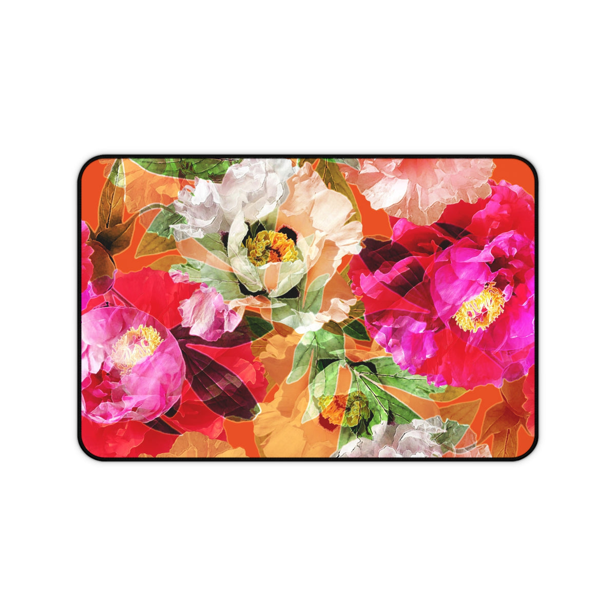 Floral Peony Desk Mat — Vibrant Peony Mouse Pad for Home Office