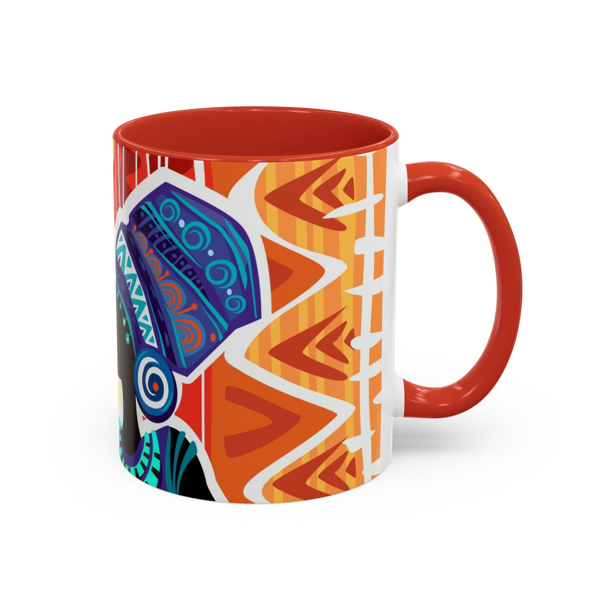 African Sun Goddess- Accent Coffee Mug — Colorful Tribal Art 11/15oz