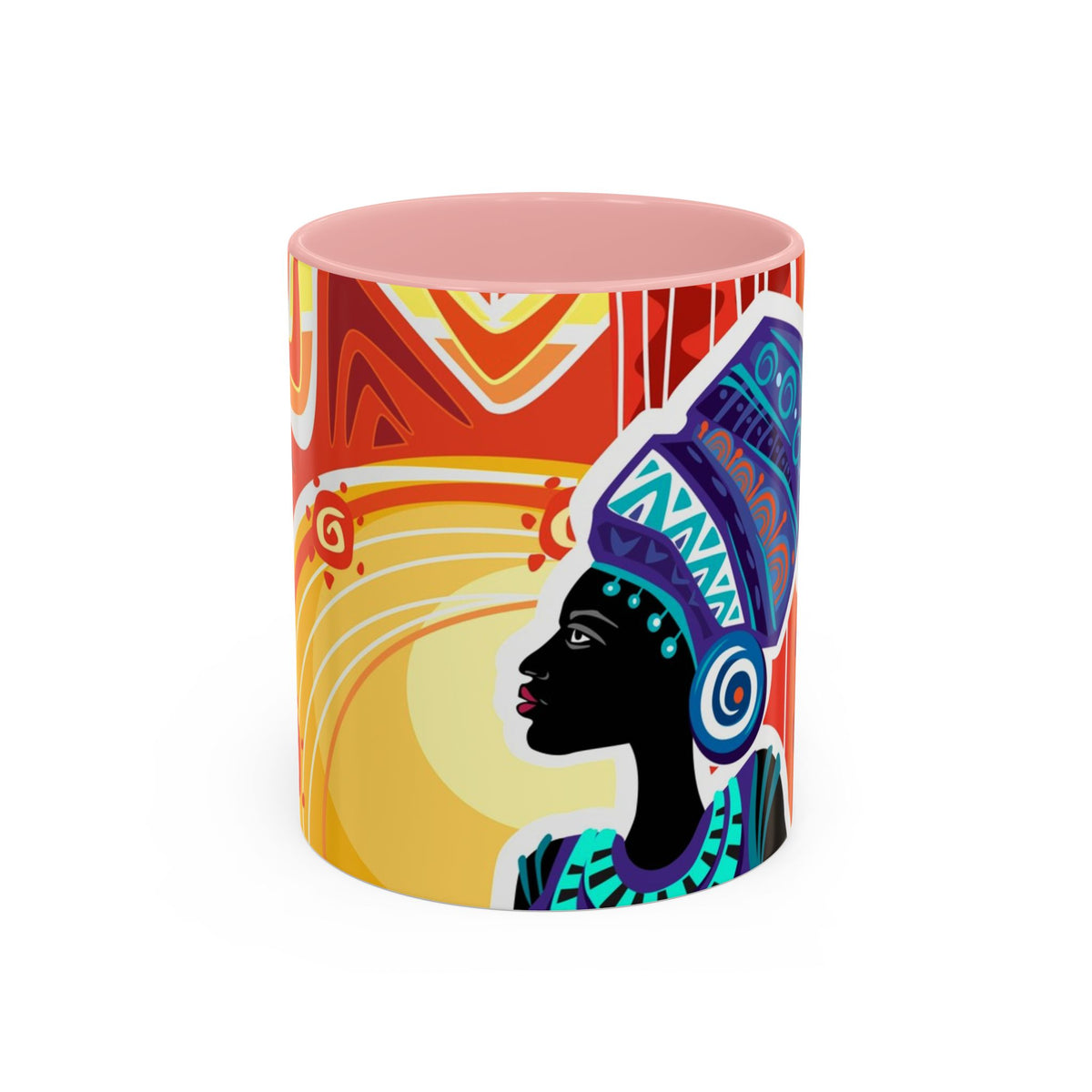 African Sun Goddess- Accent Coffee Mug — Colorful Tribal Art 11/15oz
