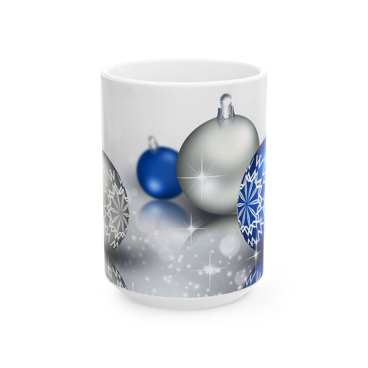 Silver & Blue Bells Ceramic Mug, (11oz, 15oz)