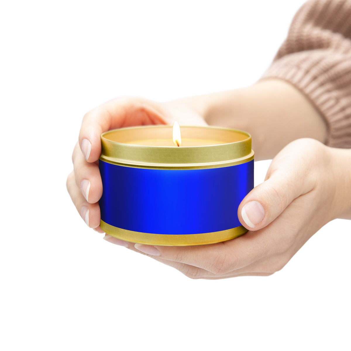 Blue Steel Tin Candles