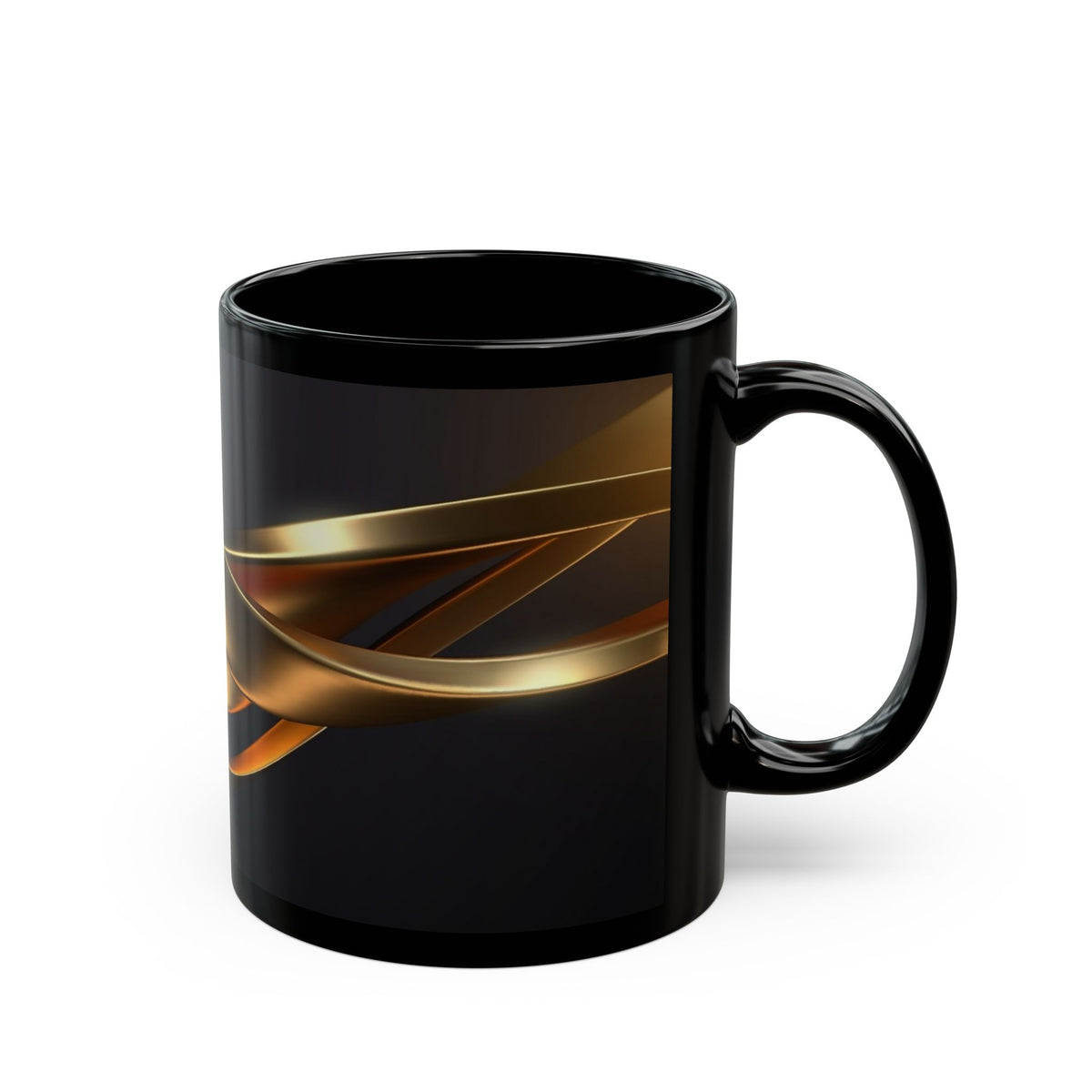 Gold Swirl Black Mug (11oz, 15oz)