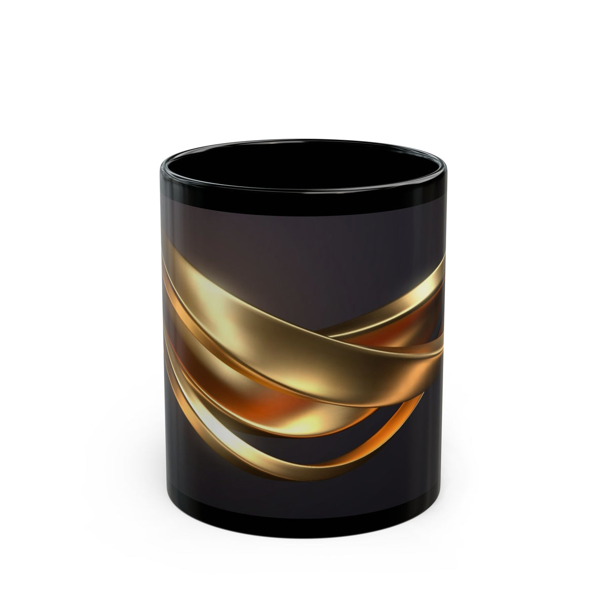Gold Swirl Black Mug (11oz, 15oz)