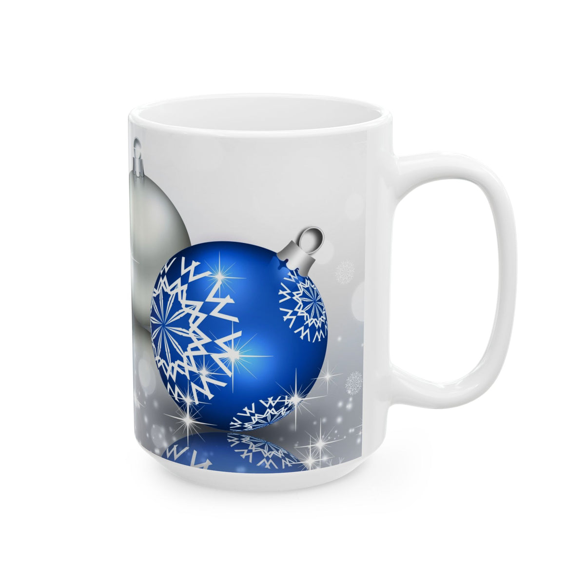 Silver & Blue Bells Ceramic Mug, (11oz, 15oz)