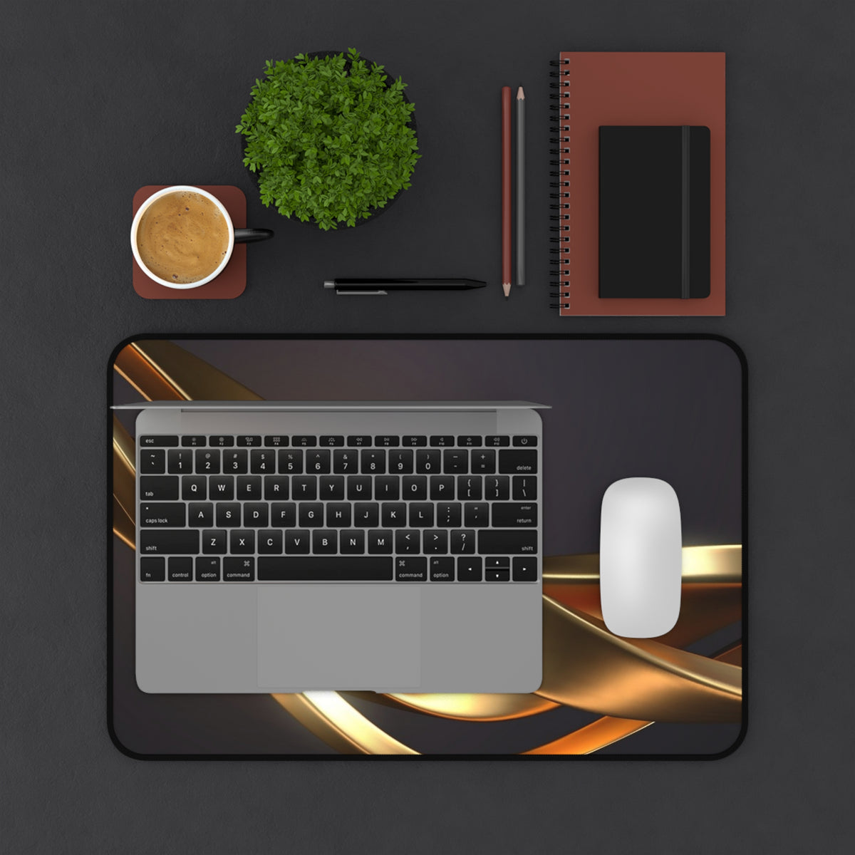 Gold Swirl Desk Mat