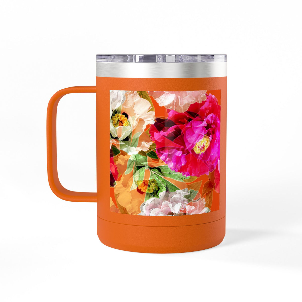 Floral Peony 15oz Insulated Coffee Tumbler