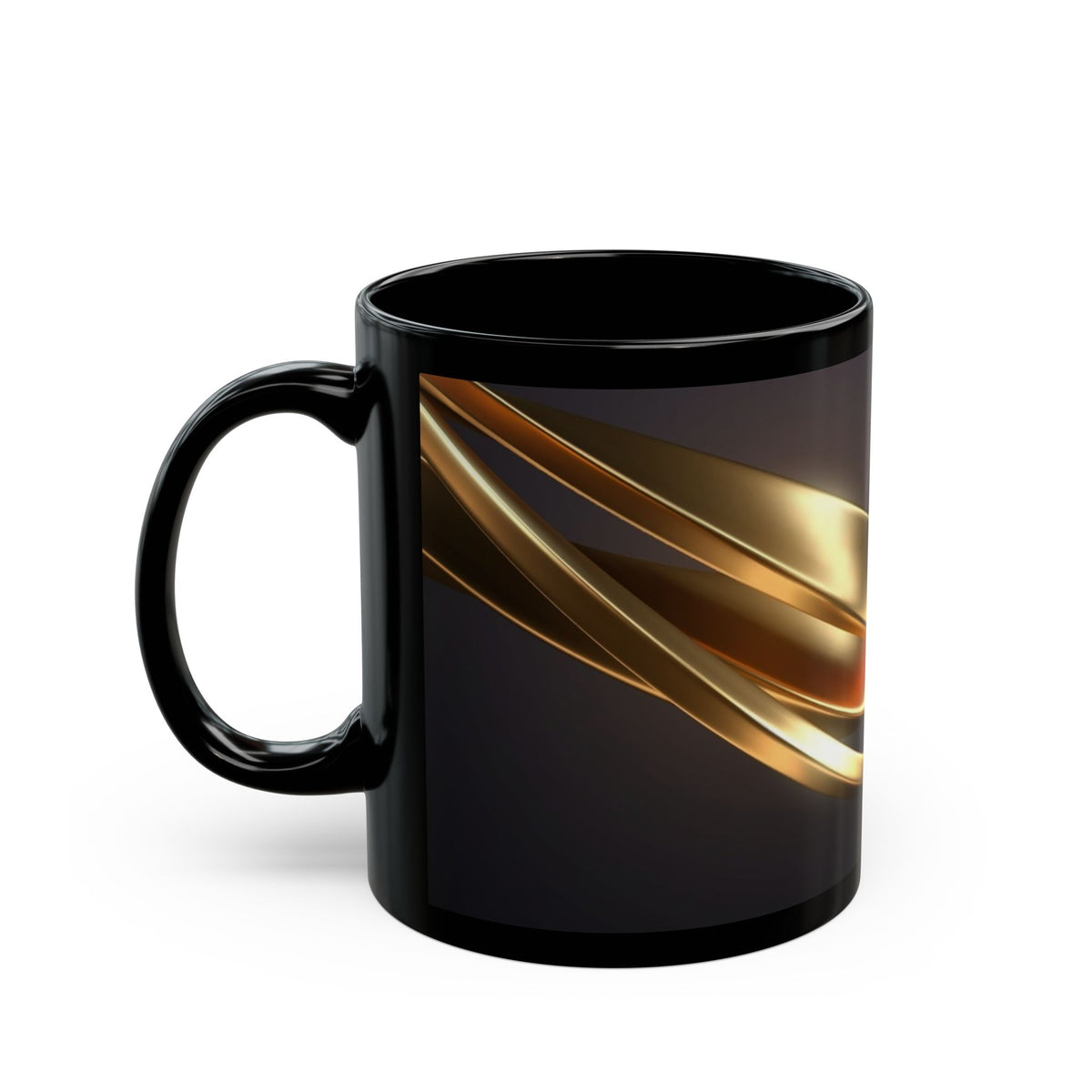Gold Swirl Black Mug (11oz, 15oz)