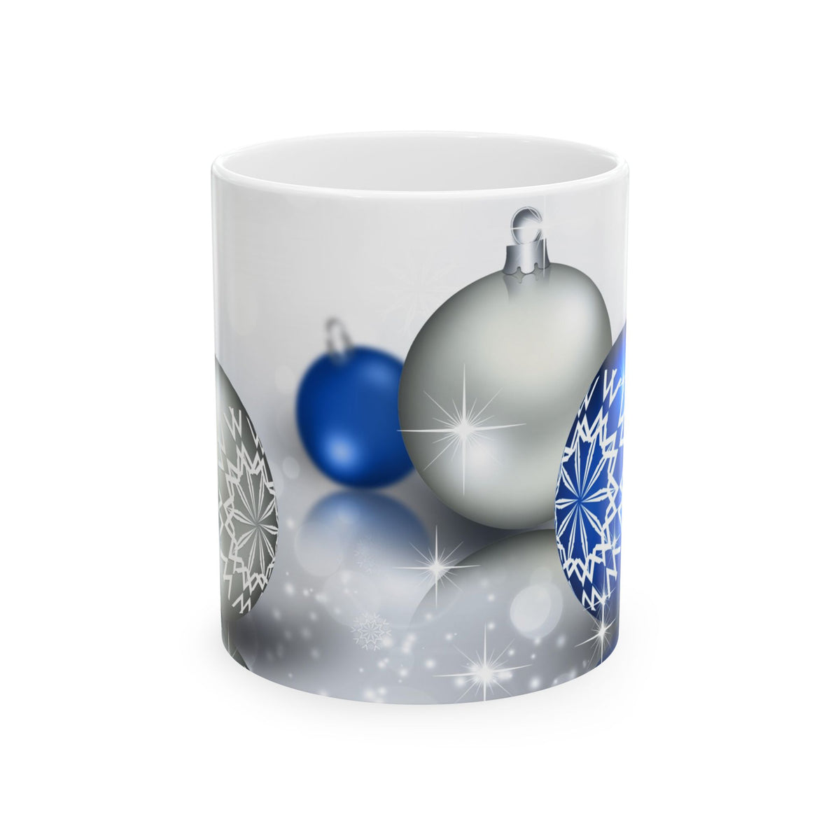 Silver & Blue Bells Ceramic Mug, (11oz, 15oz)