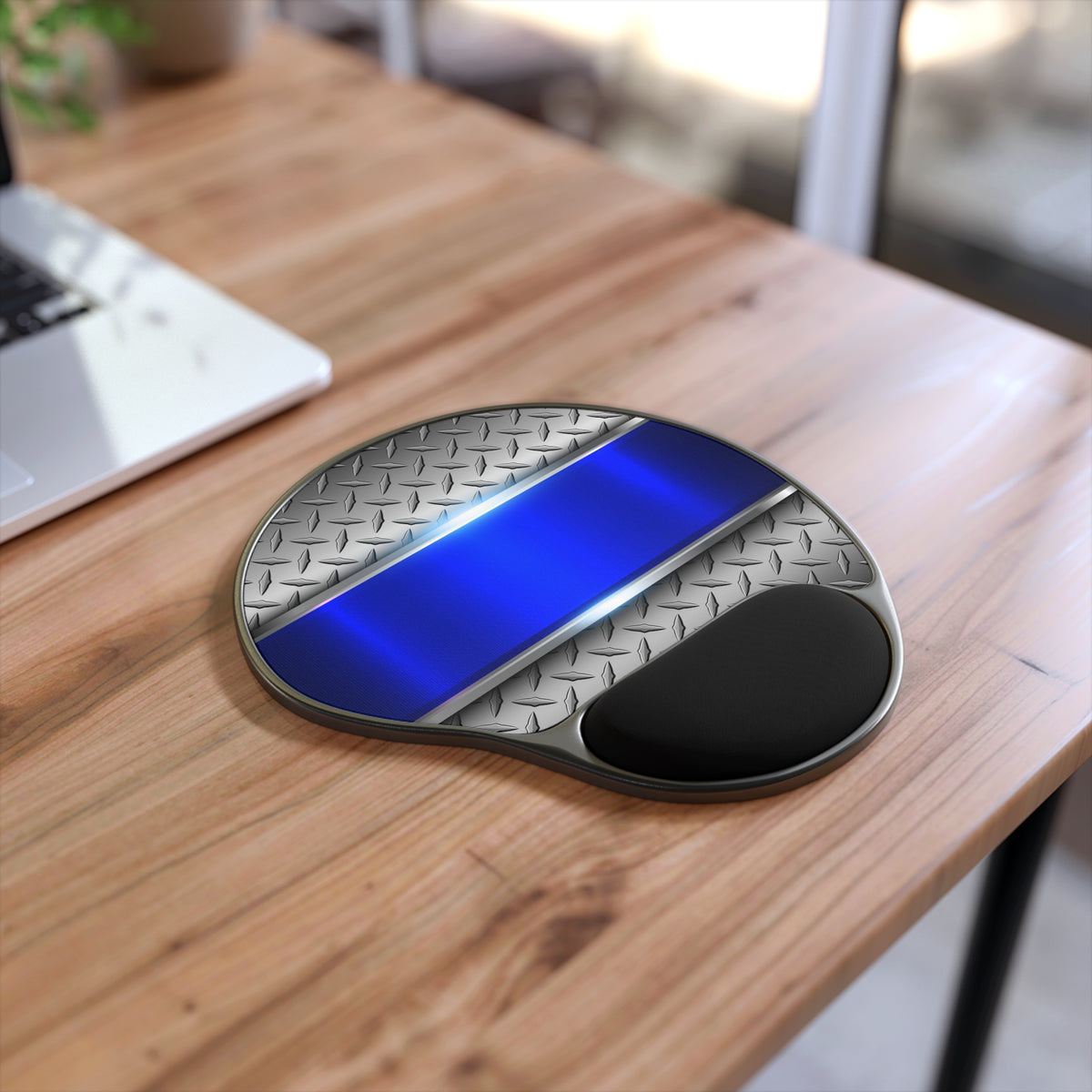 Blue Steel Mouse Pad With Wrist Rest