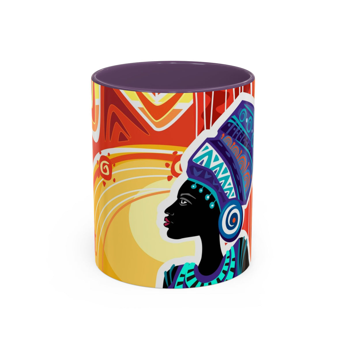 African Sun Goddess- Accent Coffee Mug — Colorful Tribal Art 11/15oz