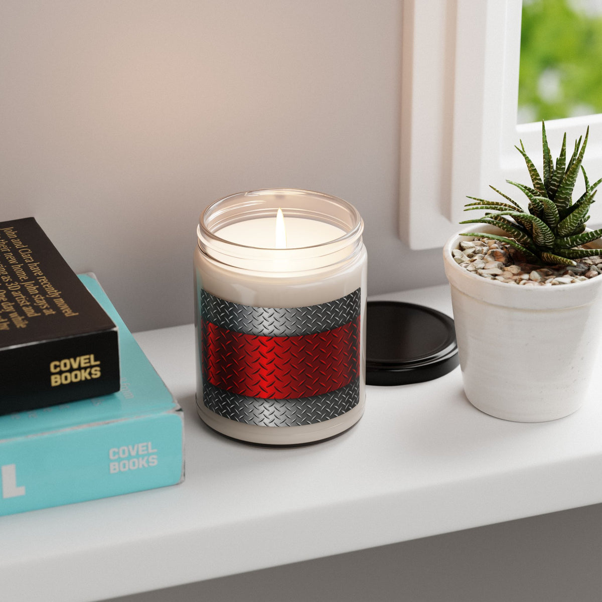Red Steel Scented Soy Candle, 9oz