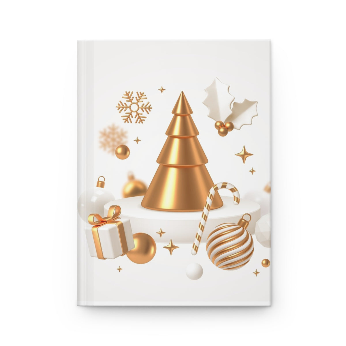 Golden Christmas Hardcover Journal