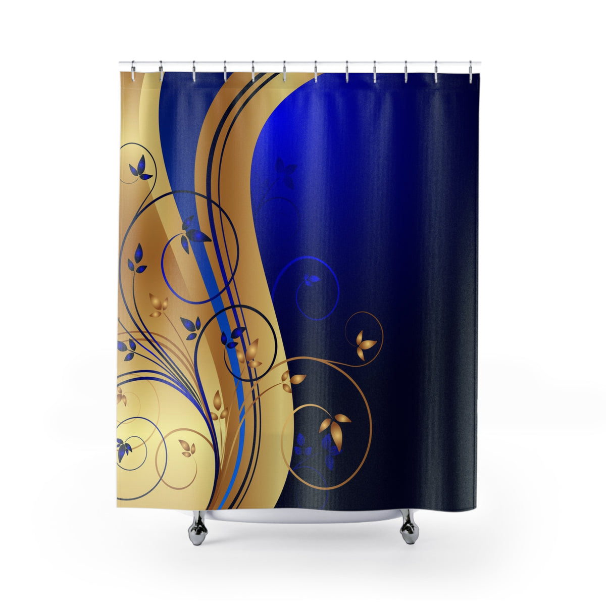 Azure Swirl Shower Curtain - Luxurious Bathroom Decor