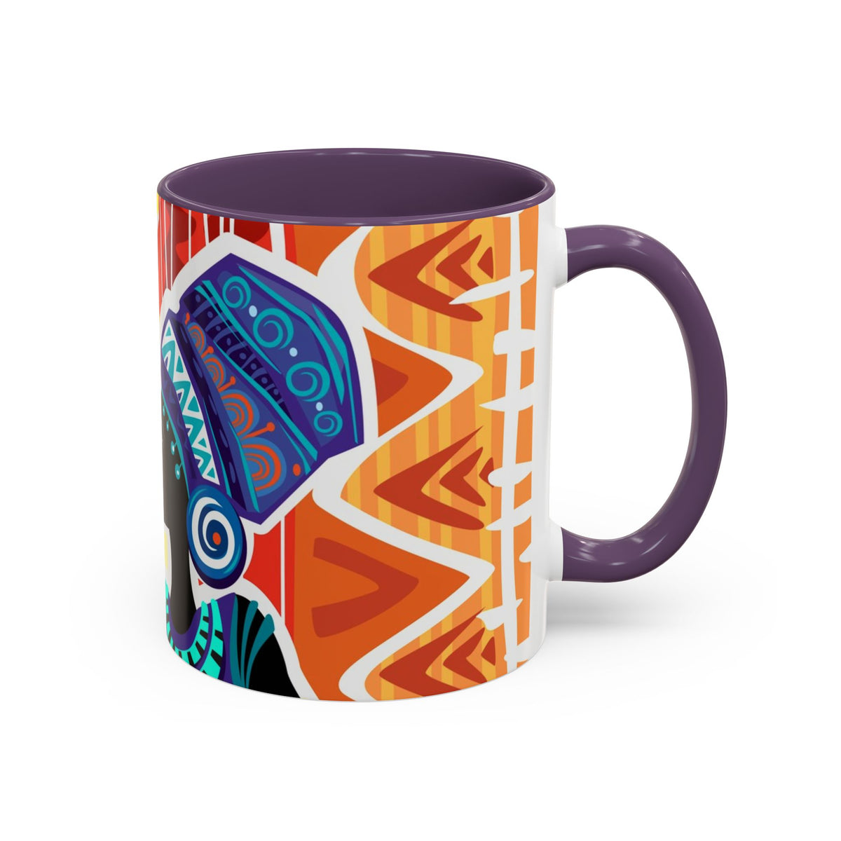 African Sun Goddess- Accent Coffee Mug — Colorful Tribal Art 11/15oz