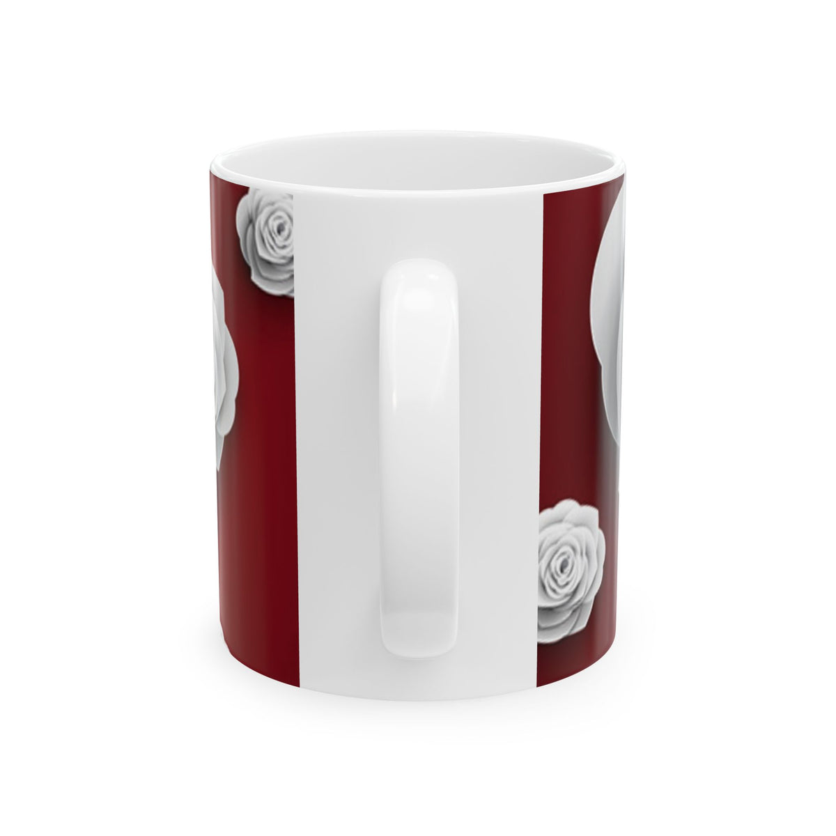 Crimson Blooms Ceramic Mug, (11oz, 15oz)