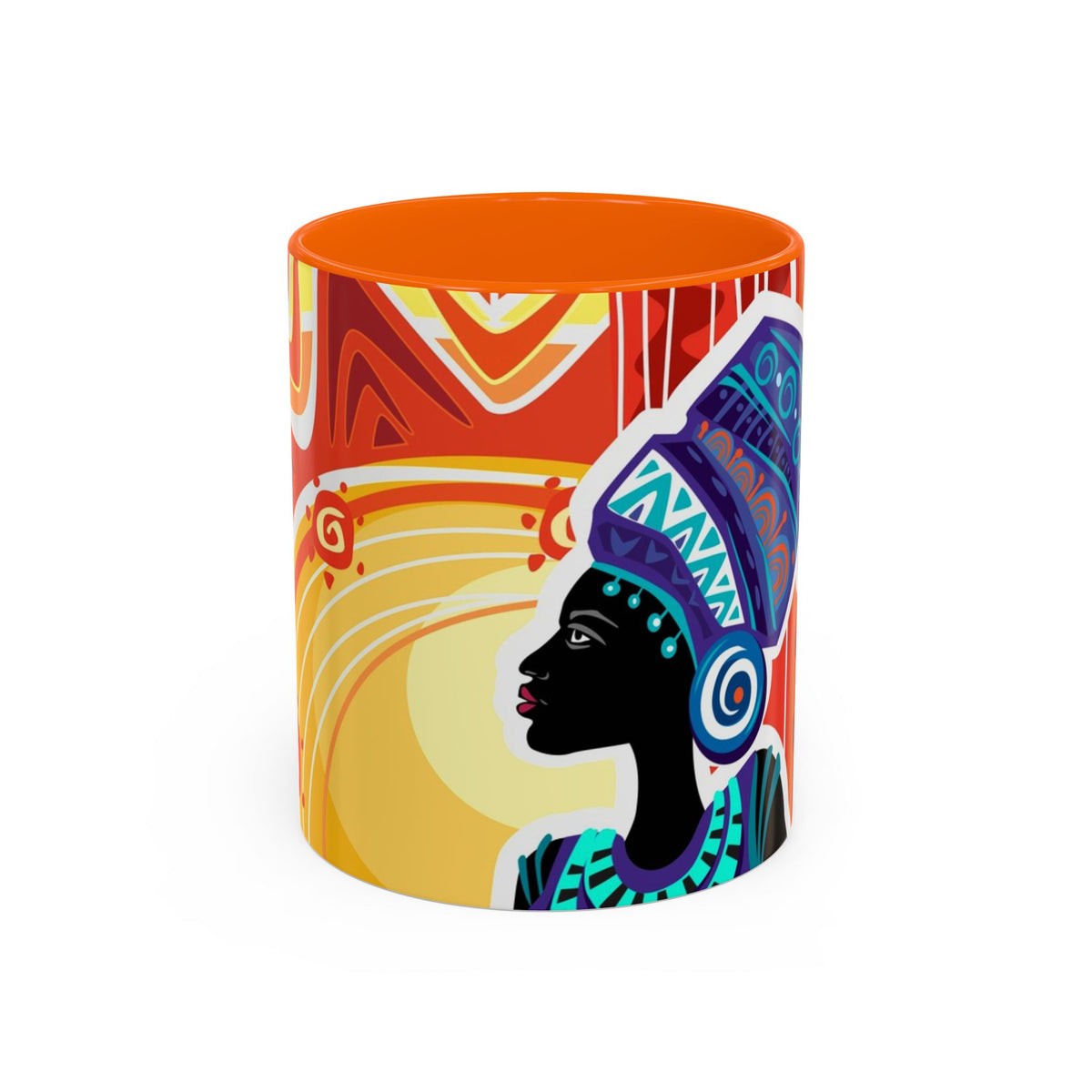 African Sun Goddess- Accent Coffee Mug — Colorful Tribal Art 11/15oz