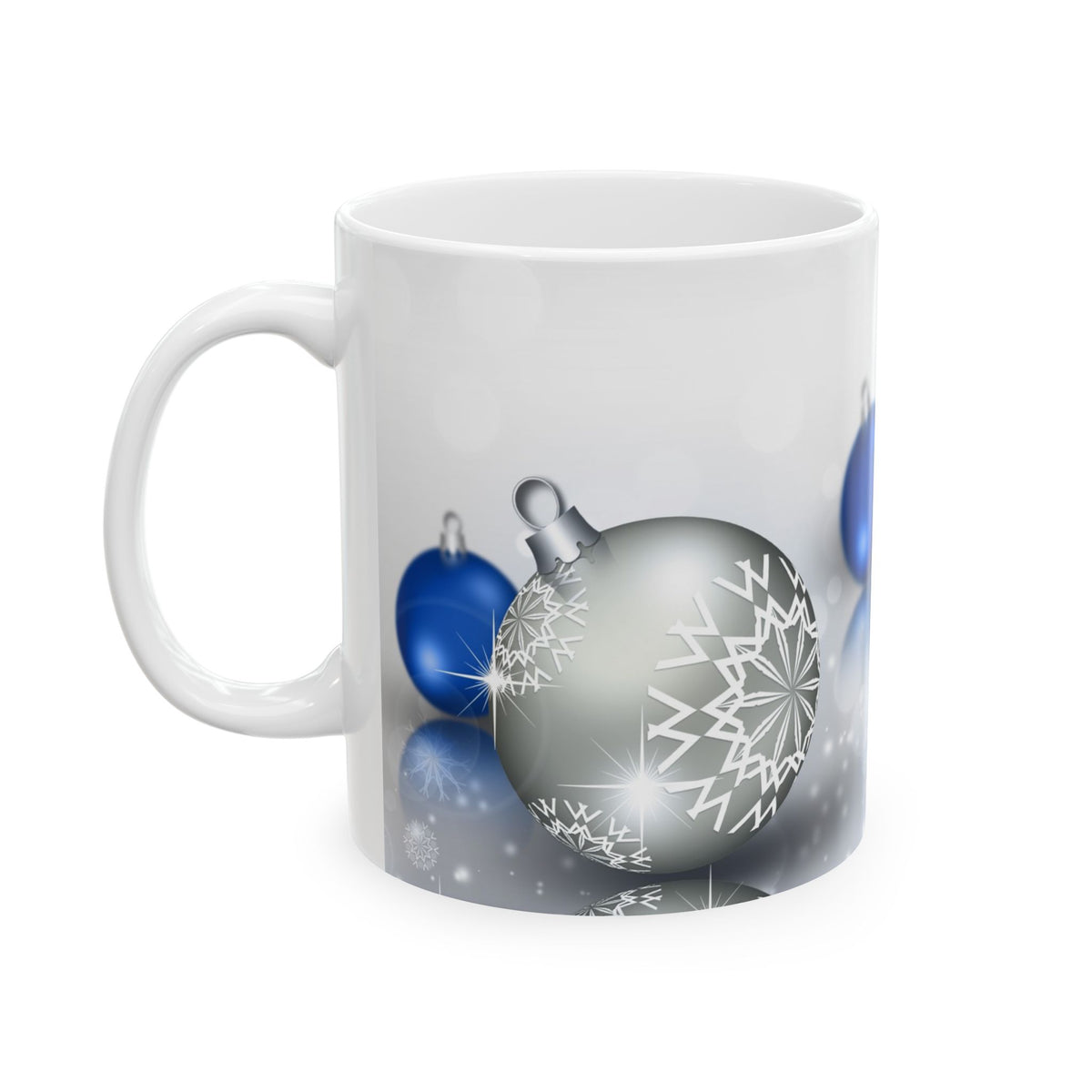 Silver & Blue Bells Ceramic Mug, (11oz, 15oz)