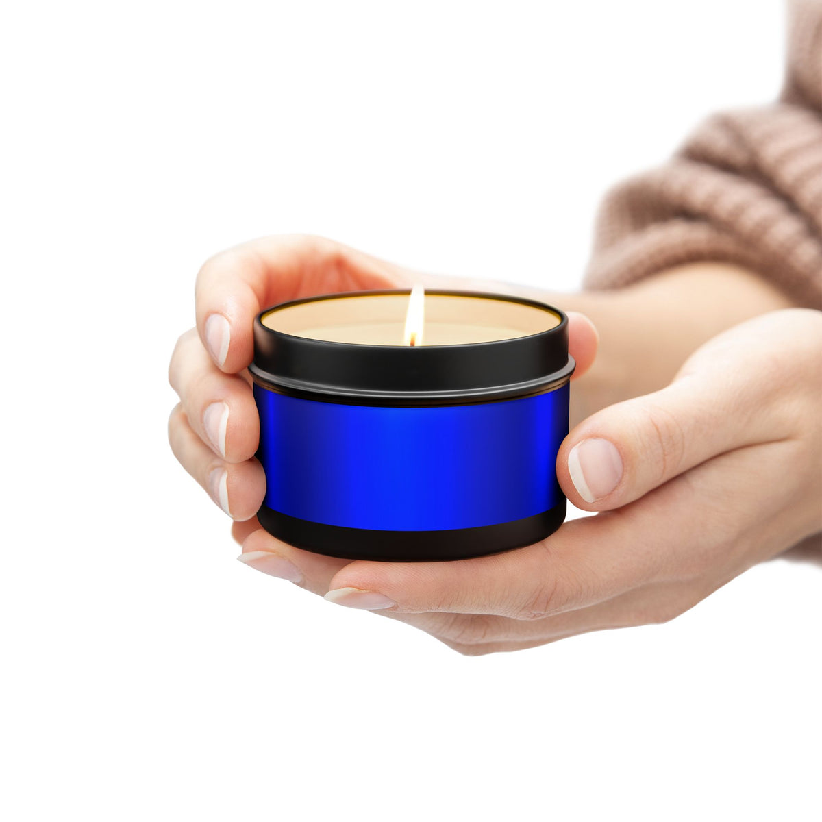 Blue Steel Tin Candles