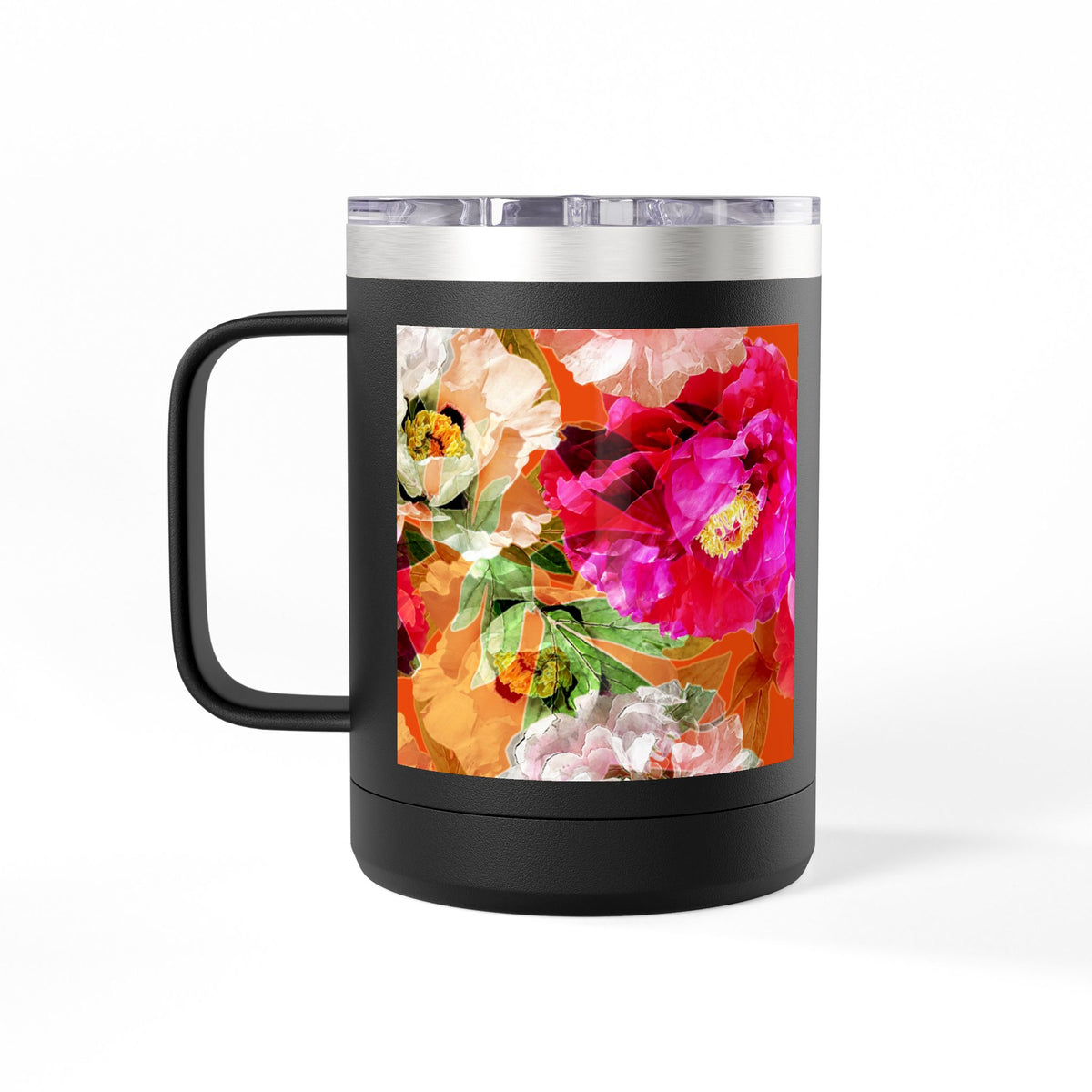 Floral Peony 15oz Insulated Coffee Tumbler