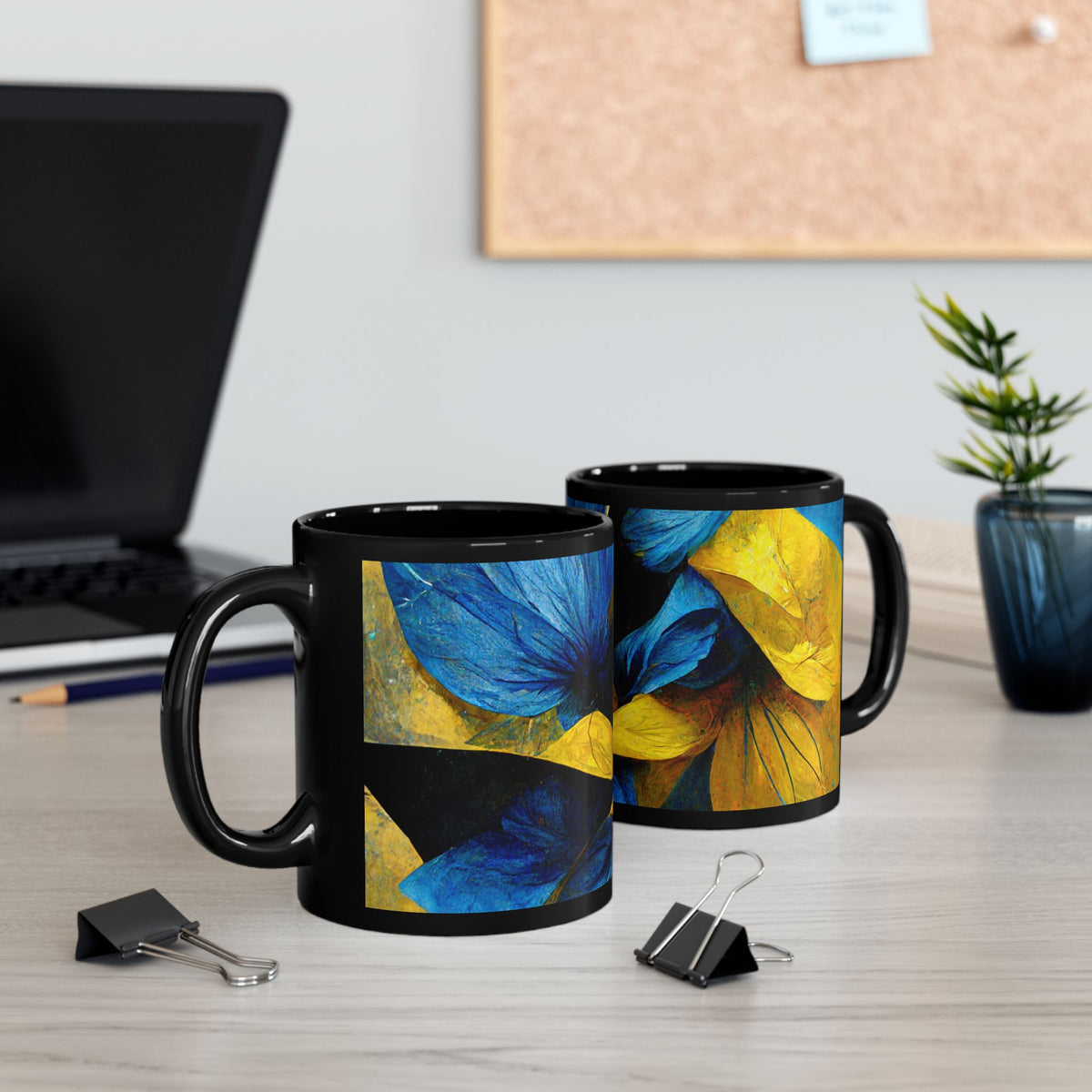 Morning Glory Black Mug (11oz, 15oz)