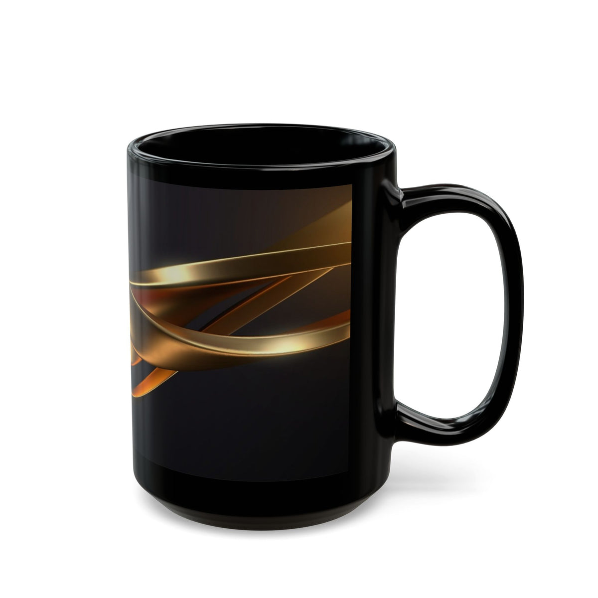 Gold Swirl Black Mug (11oz, 15oz)
