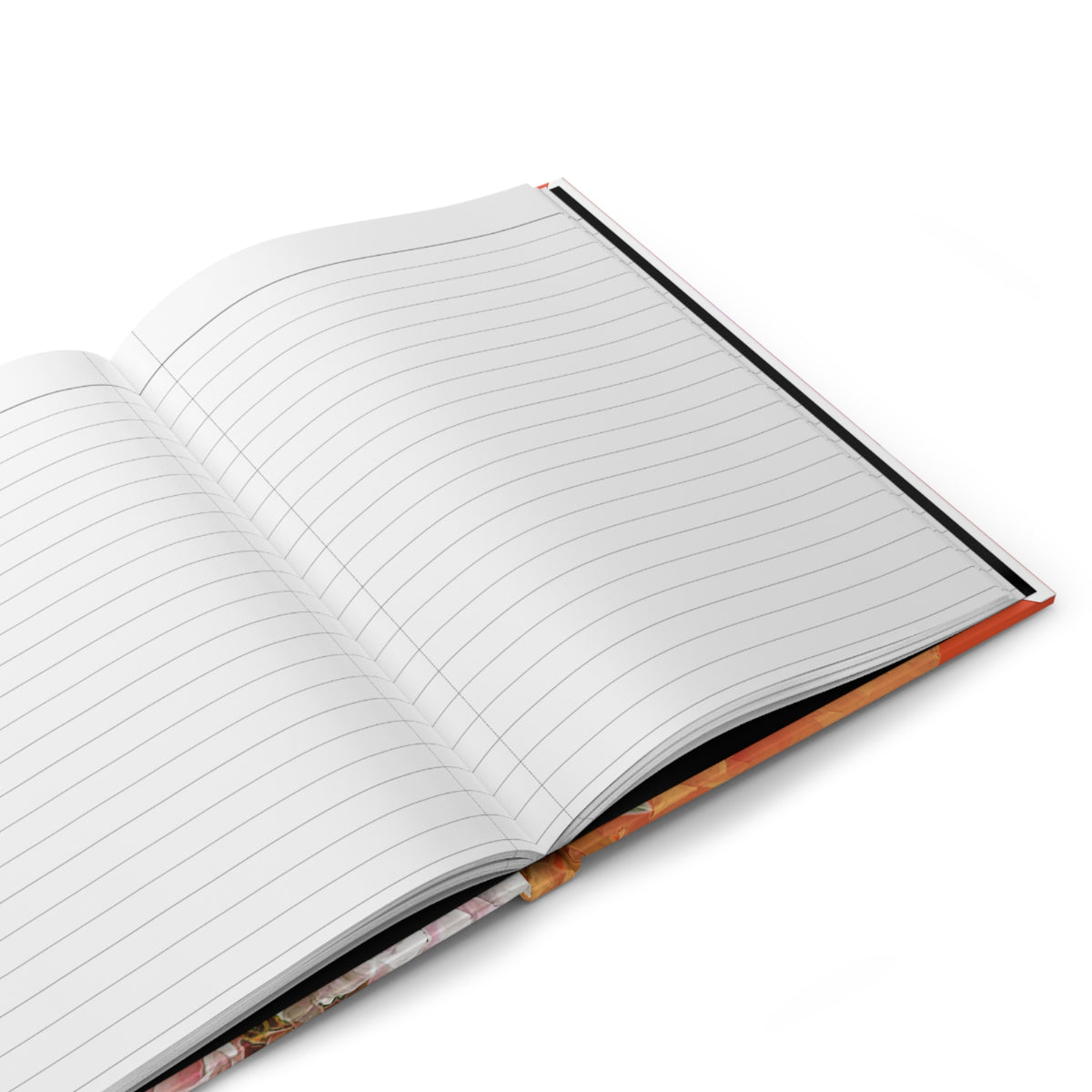 Floral Peony Hardcover Journal — Bright Pink & Orange Botanical Notebook