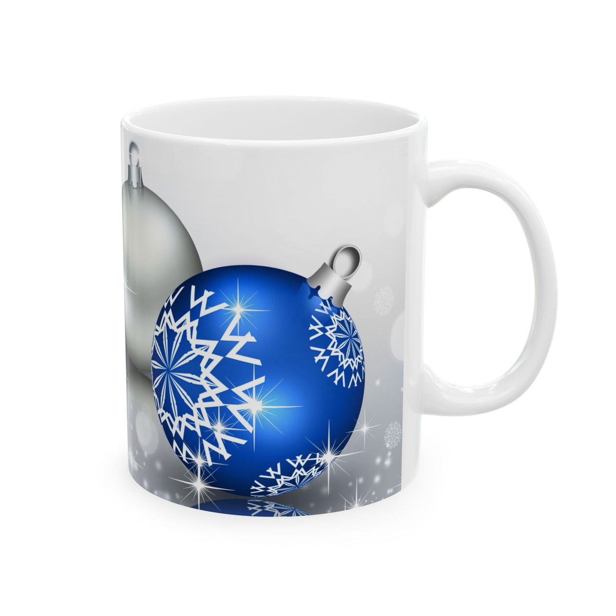 Silver & Blue Bells Ceramic Mug, (11oz, 15oz)