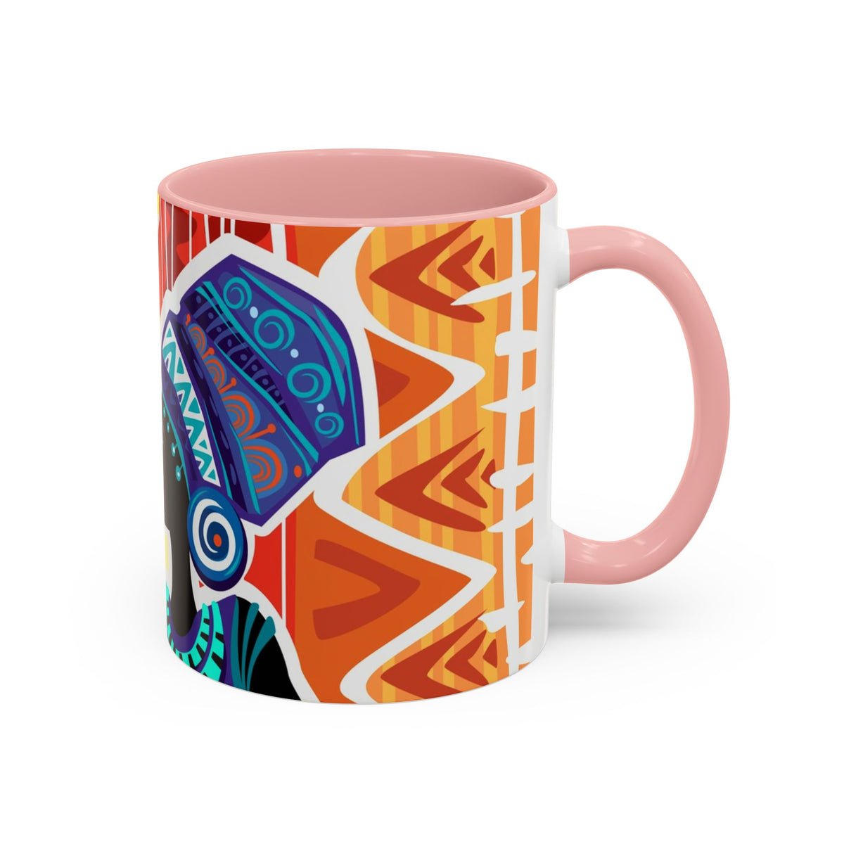 African Sun Goddess- Accent Coffee Mug — Colorful Tribal Art 11/15oz