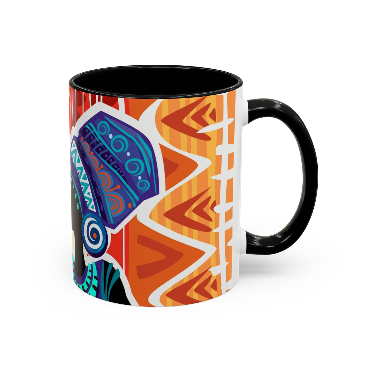 African Sun Goddess- Accent Coffee Mug — Colorful Tribal Art 11/15oz