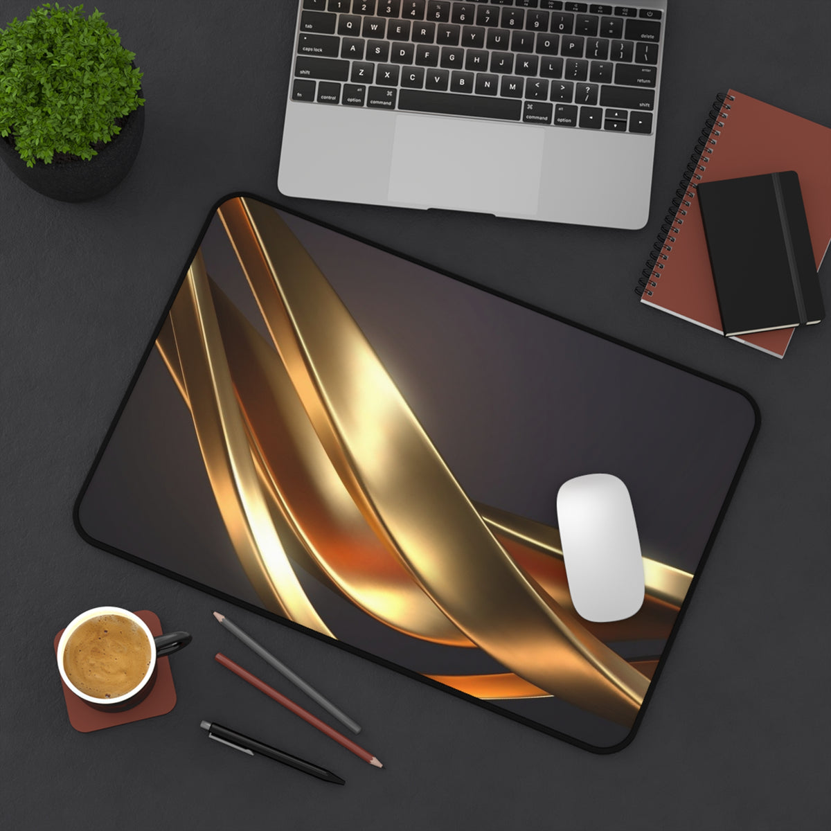 Gold Swirl Desk Mat