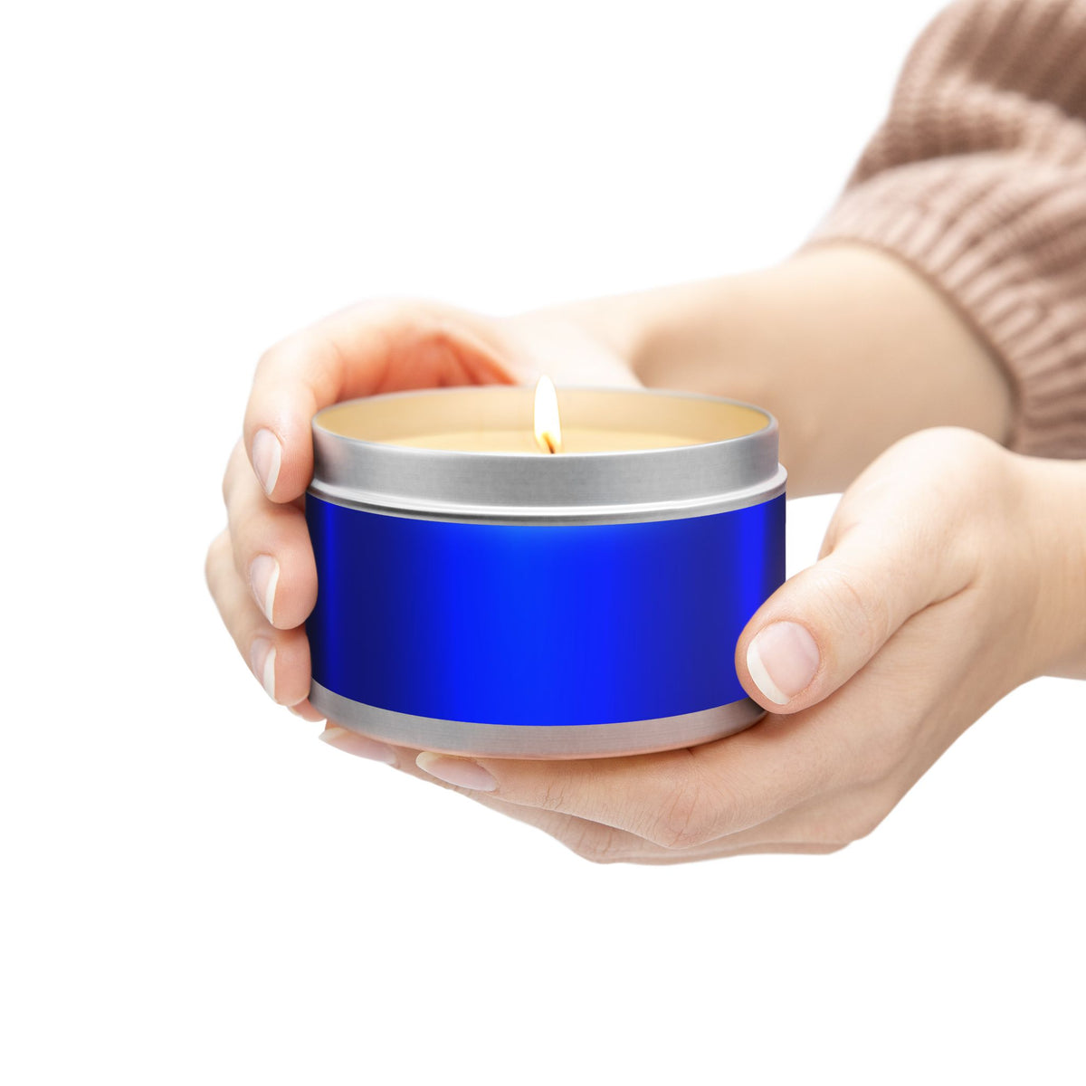 Blue Steel Tin Candles