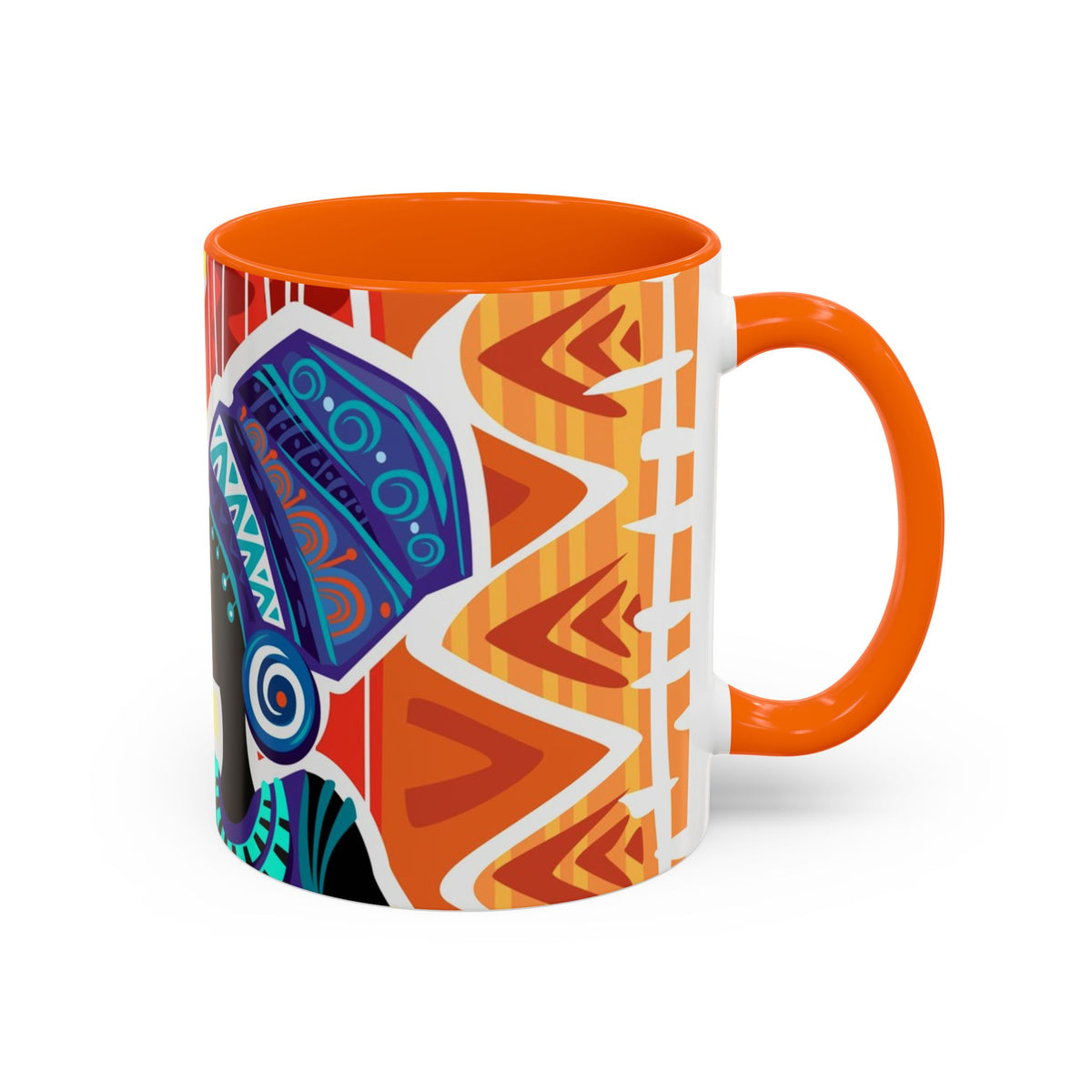 African Sun Goddess- Accent Coffee Mug — Colorful Tribal Art 11/15oz