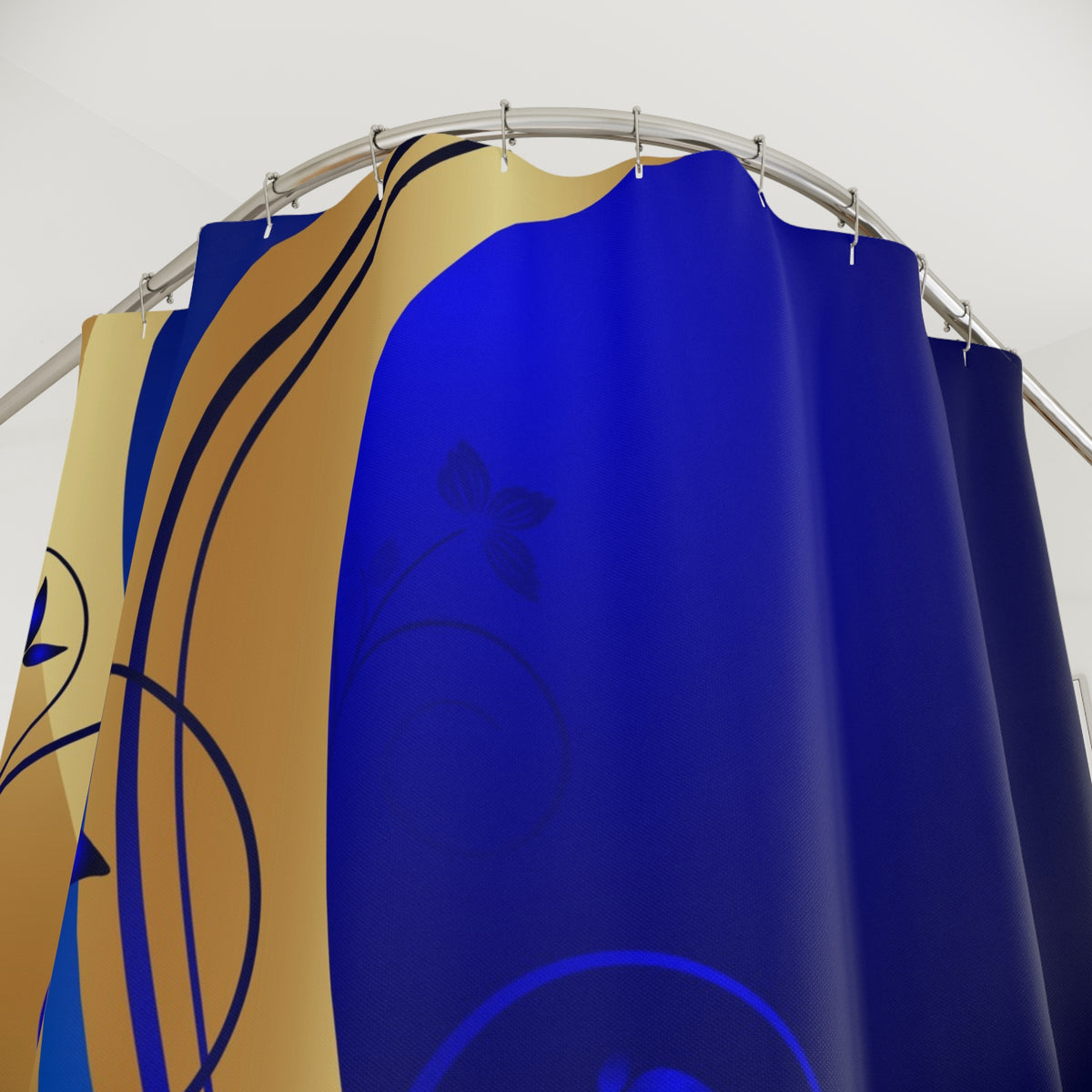 Azure Swirl Shower Curtain - Luxurious Bathroom Decor