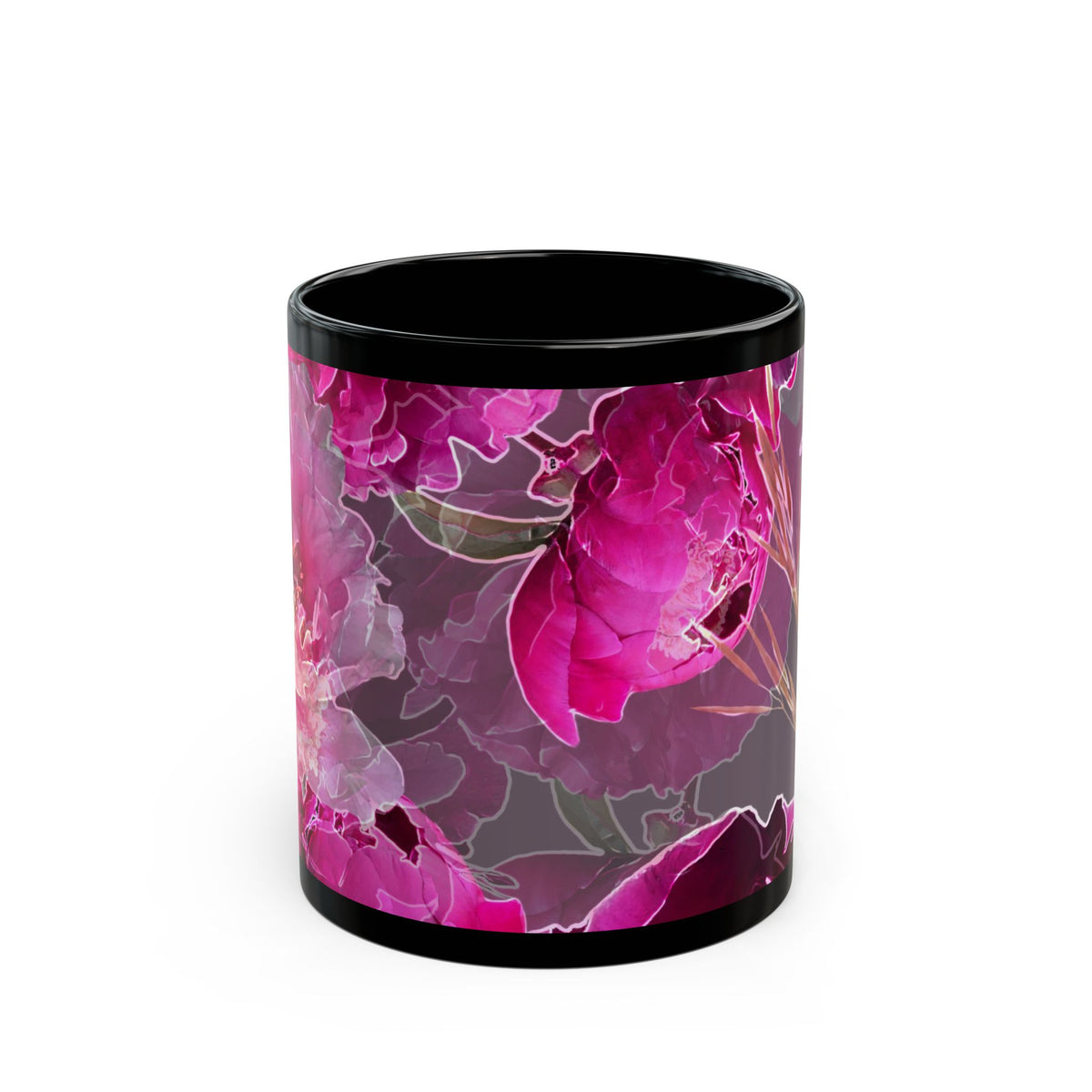 Radiant Petal Black Mug (11oz, 15oz)