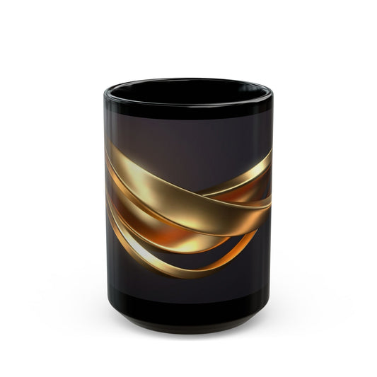 Gold Swirl Black Mug (11oz, 15oz)