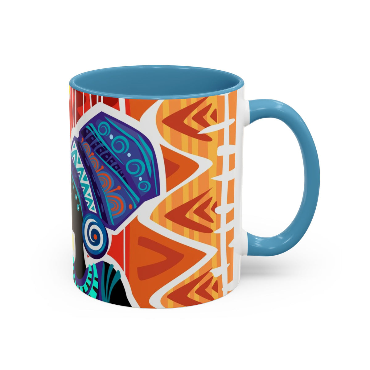 African Sun Goddess- Accent Coffee Mug — Colorful Tribal Art 11/15oz