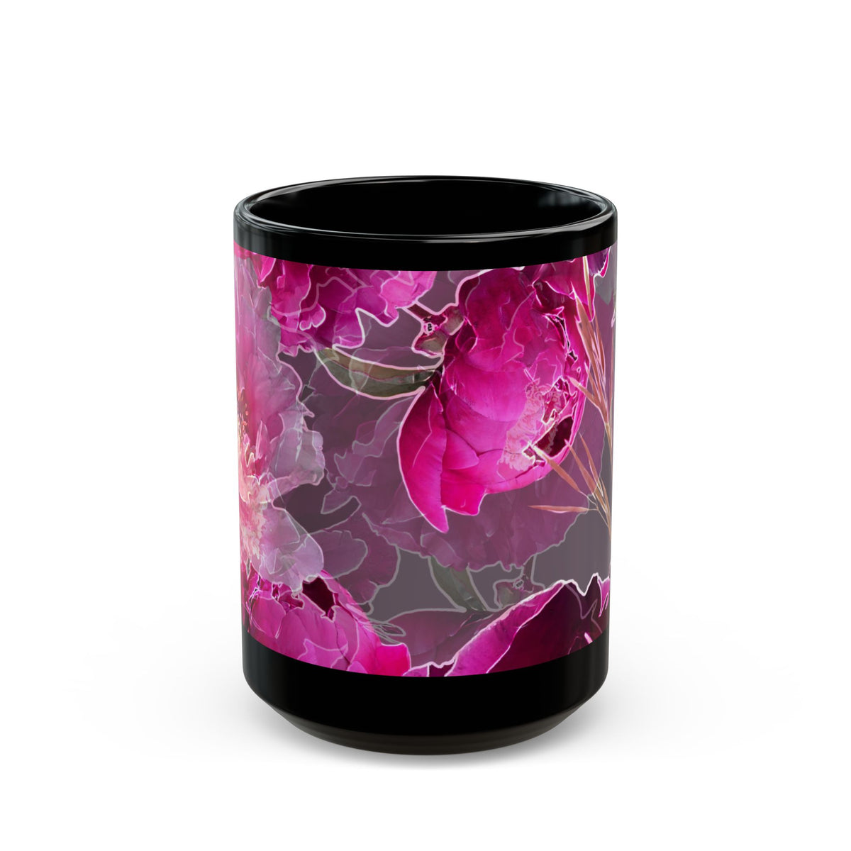 Radiant Petal Black Mug (11oz, 15oz)