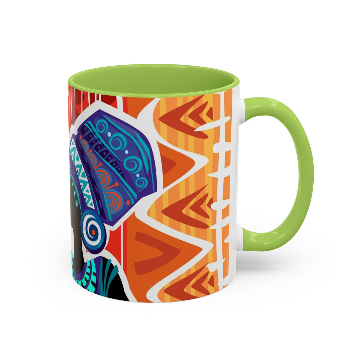 African Sun Goddess- Accent Coffee Mug — Colorful Tribal Art 11/15oz