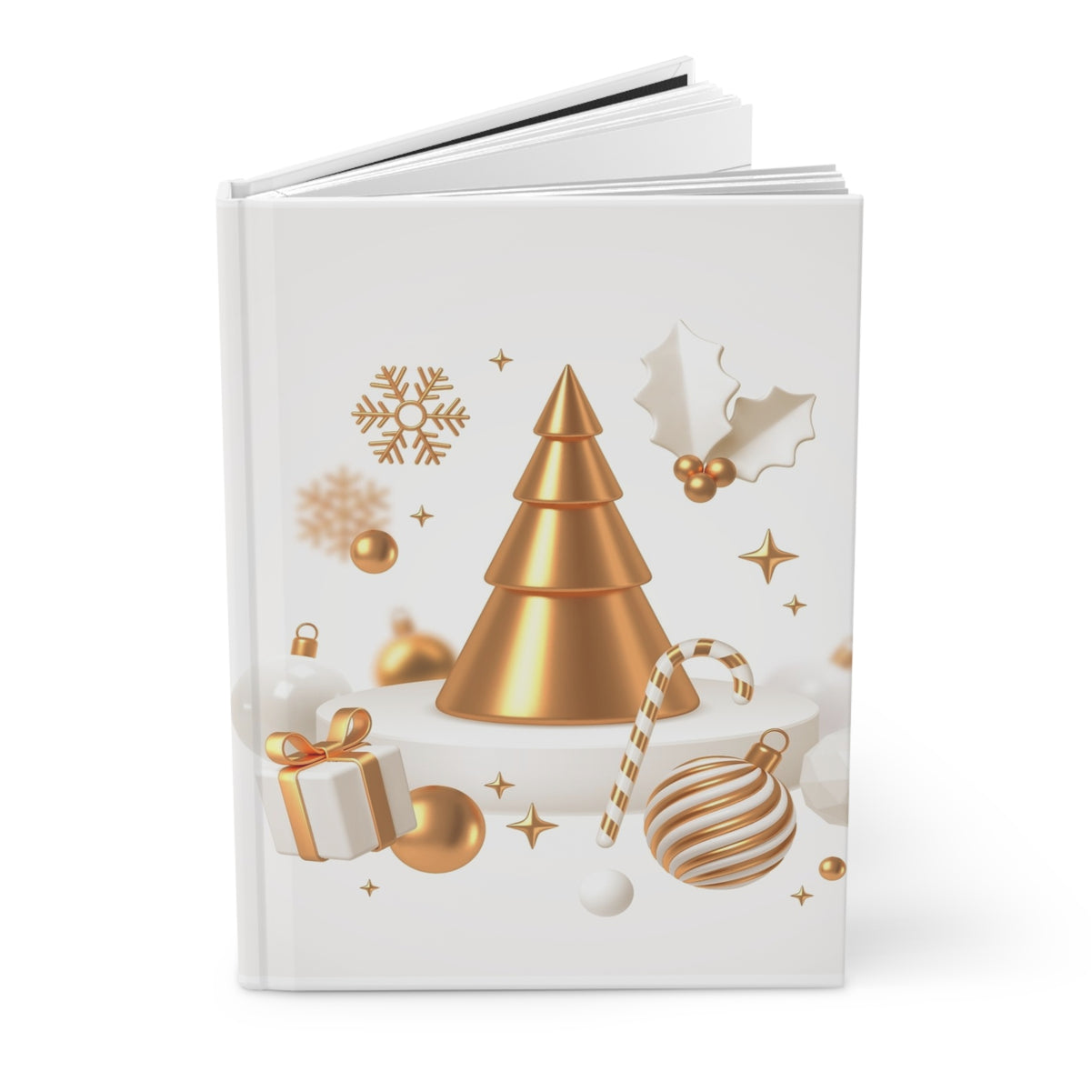 Golden Christmas Hardcover Journal