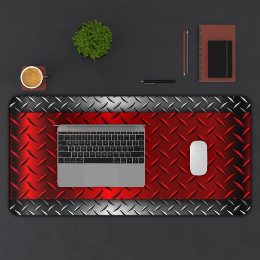Red Steel Desk Mat