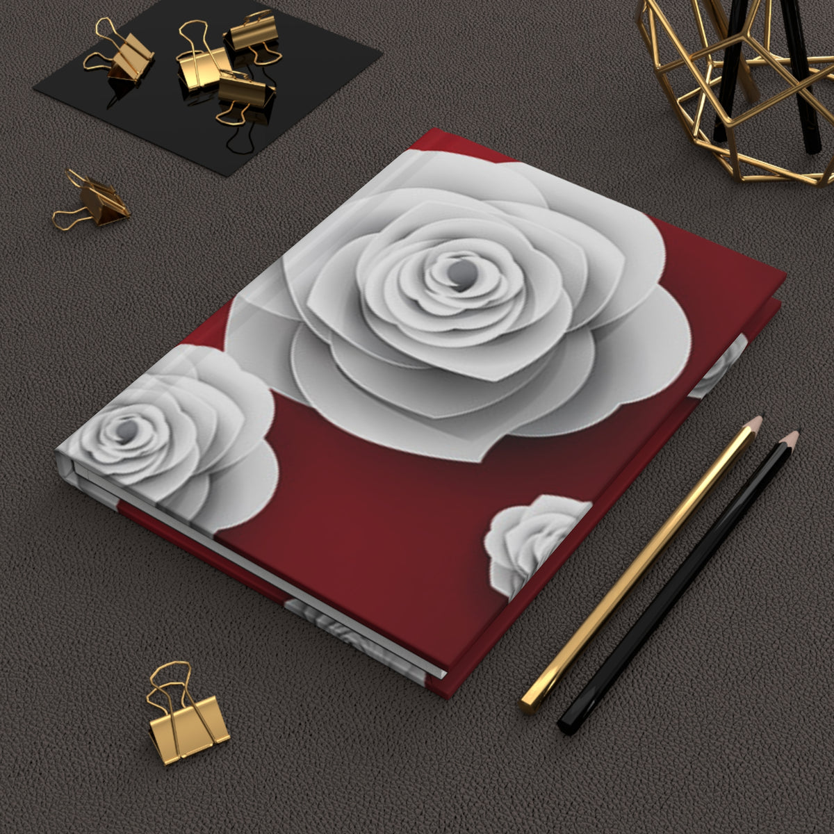 Crimson Blooms Hardcover Journal
