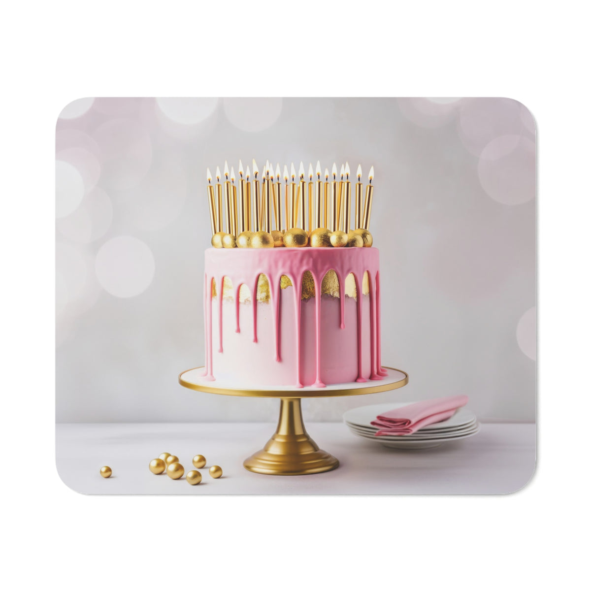 Candle Pink Melt Desk Mouse Pad